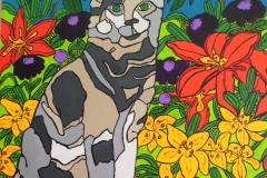 Leo In The Lilies Acrylic 20 x 24